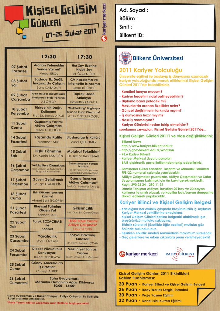 Kişisel Gelişim Günleri 2011 (07 Şubat - 26 Şubat) 1